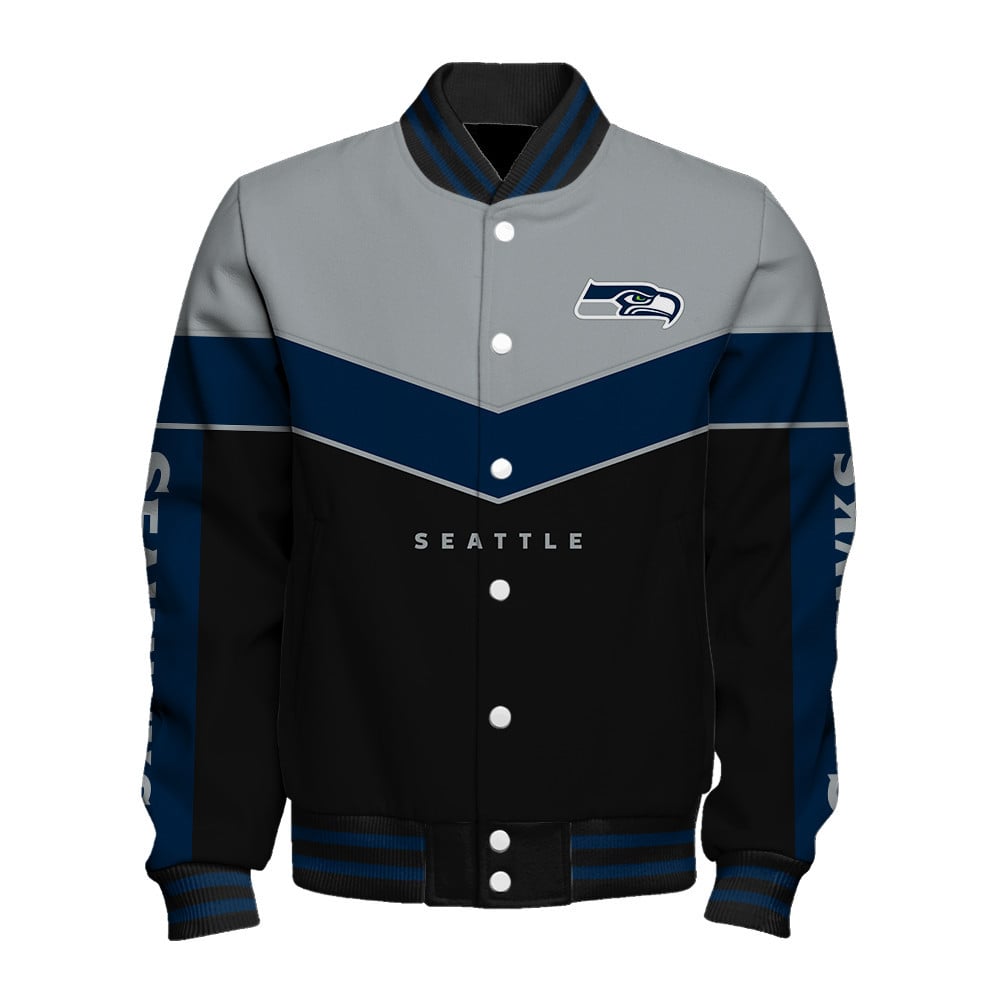 Seattle Seahawks For Fans - Streetwear Athletic Style Varsity Jacket