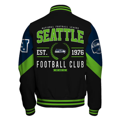 Seattle Seahawks Football Club Iconic Logo We Are 12 Varsity Jacket