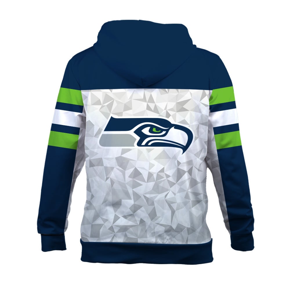 NFL Seattle Seahawks Game Day Essential White/Navy 3D Hoodie