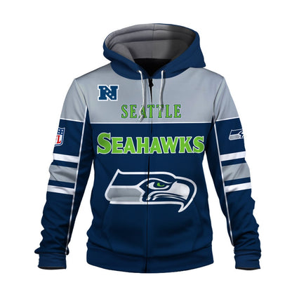 NFL Seattle Seahawks Built To Win 3D Zip Hoodie For Die-hard Fans