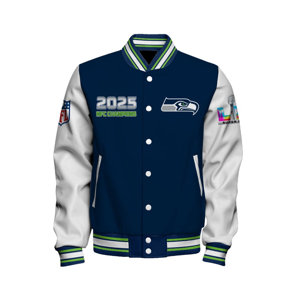 Seattle Seahawks 2025 NFC Champions: The "Seahawks Take NFC" Masterpiece Varsity Jacket