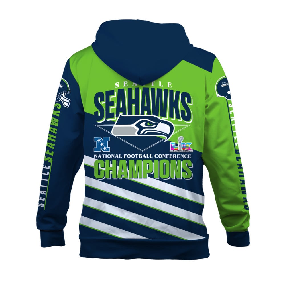 Seattle Seahawks Limited Edition Honoring NFC Champions 2025 3D Zip Hoodie