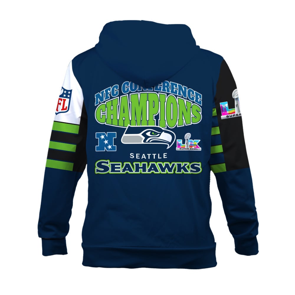 Seattle Seahawks 2025 NFC Conference Champions: The Ultimate Victory 3D Hoodie