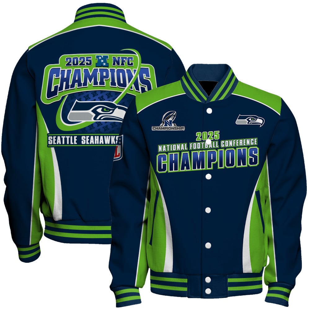 Seattle Seahawks 2025 NFC Champions – The Peak of Glory Is Back Varsity Jacket