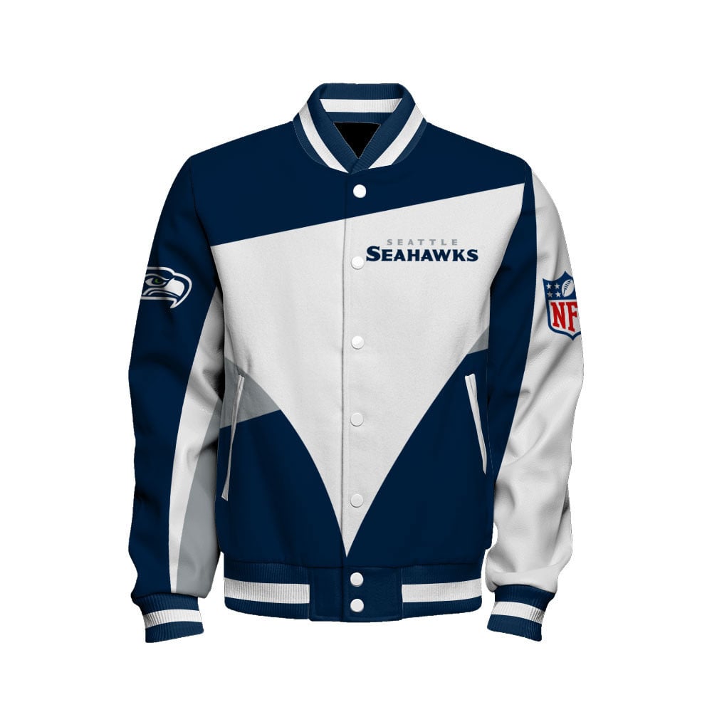 NFL Seattle Seahawks Team Color Pride Exclusive Design Varsity Jacket