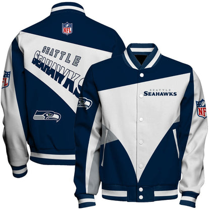 NFL Seattle Seahawks Team Color Pride Exclusive Design Varsity Jacket