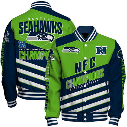 Seattle Seahawks Limited Edition Honoring NFC Champions 2025 Varsity Jacket