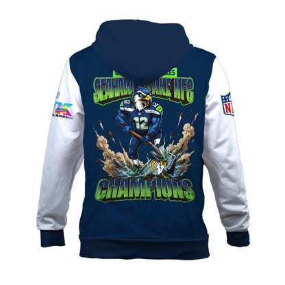 Seattle Seahawks 2025 NFC Champions: The "Seahawks Take NFC" Masterpiece 3D Hoodie