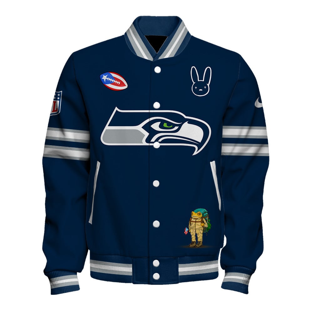 Seattle Seahawks NFL x Bad Bunny Super Bowl 2025-26 Varsity Jacket