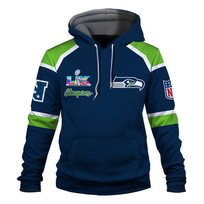Seattle Seahawks Super Bowl LX Champions They Chase - We Lead 3D Hoodie