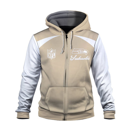 Seattle Seahawks Tone-on-tone Color Coordination 3D Zip Hoodie