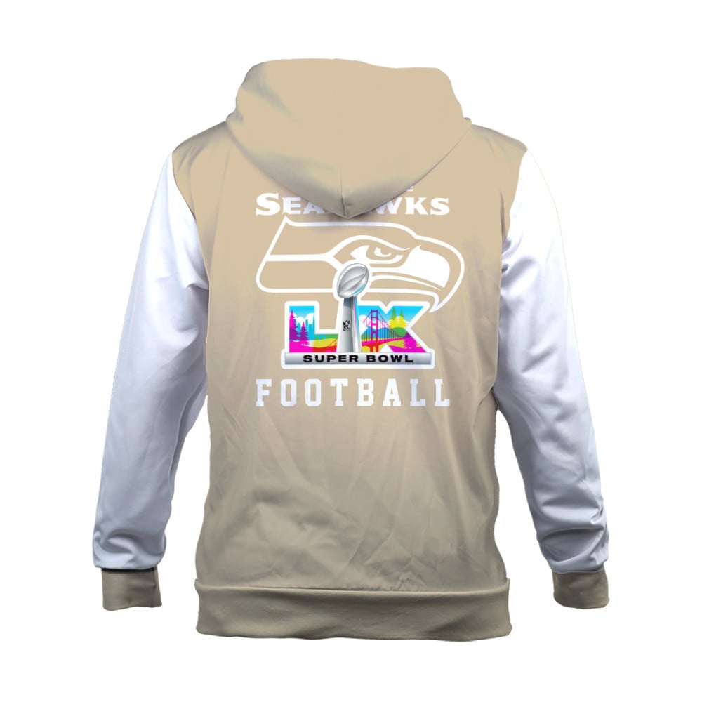 Seattle Seahawks Tone-on-tone Color Coordination 3D Zip Hoodie