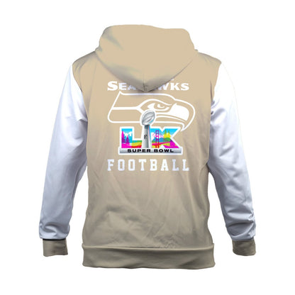 Seattle Seahawks Tone-on-tone Color Coordination 3D Zip Hoodie