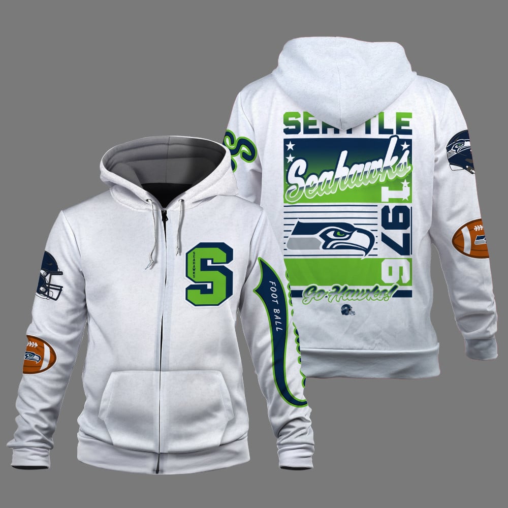 Seattle Seahawks Breaking All Conventional Design Standards 3D Zip Hoodie