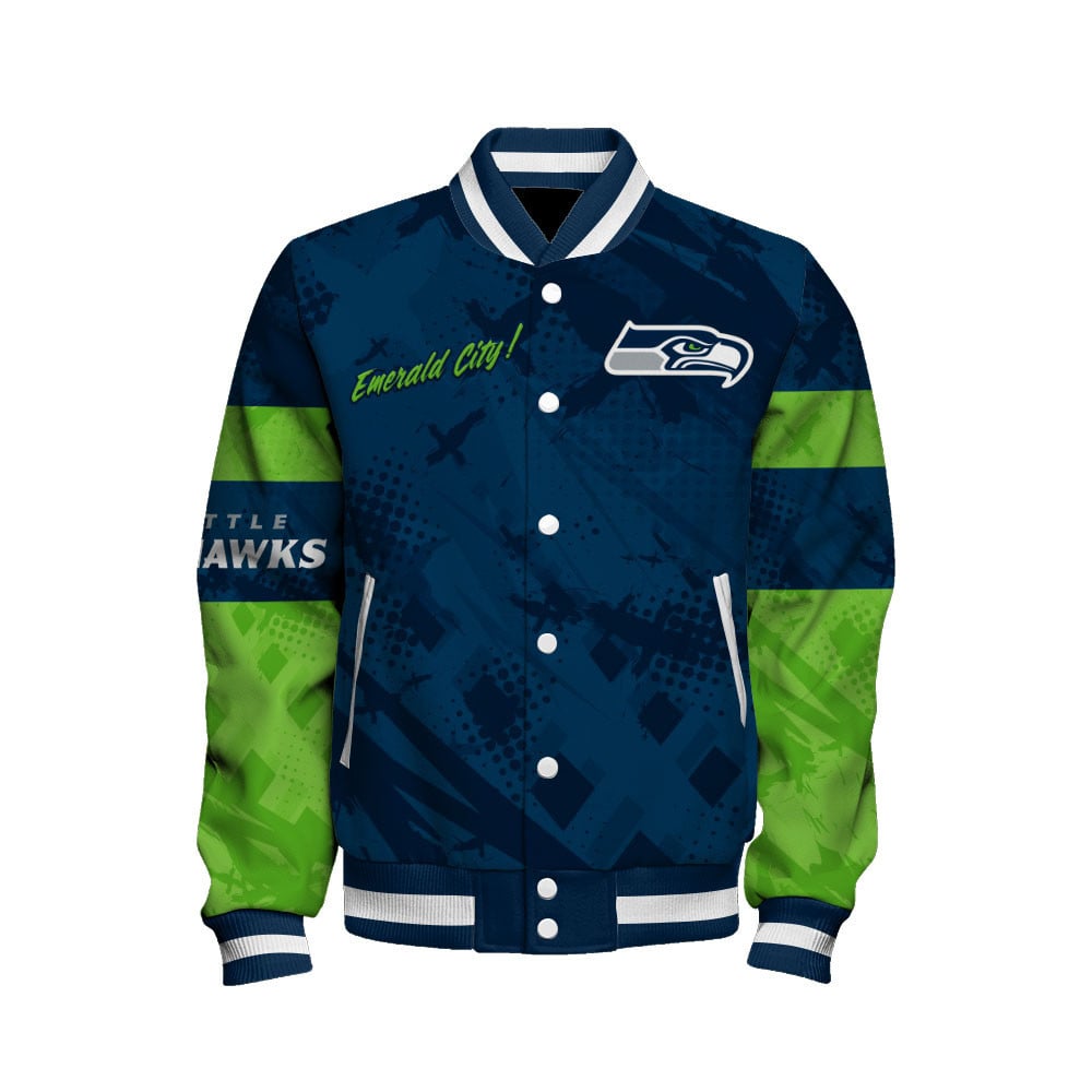 NFL Seattle Seahawks Warrior Spirit Signature Collection Retro Varsity Jacket