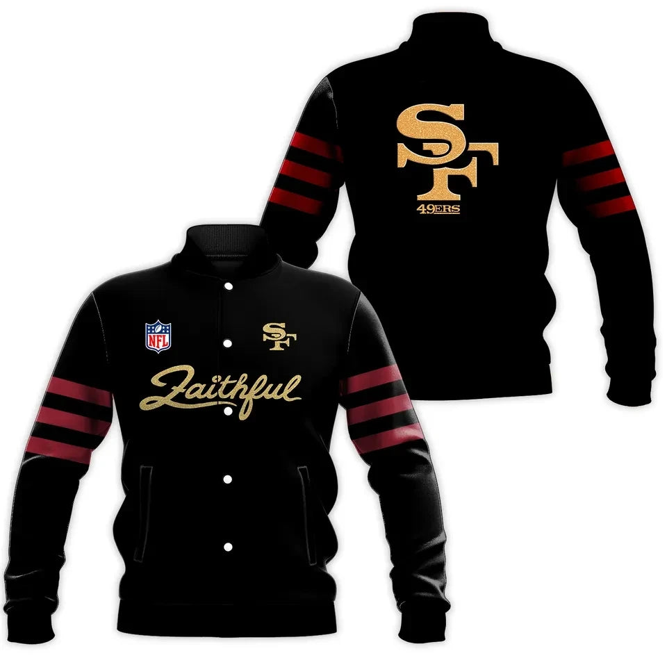 San Francisco 49ers New Rivalries Faithful NFL 3D Printed Baseball Jacket