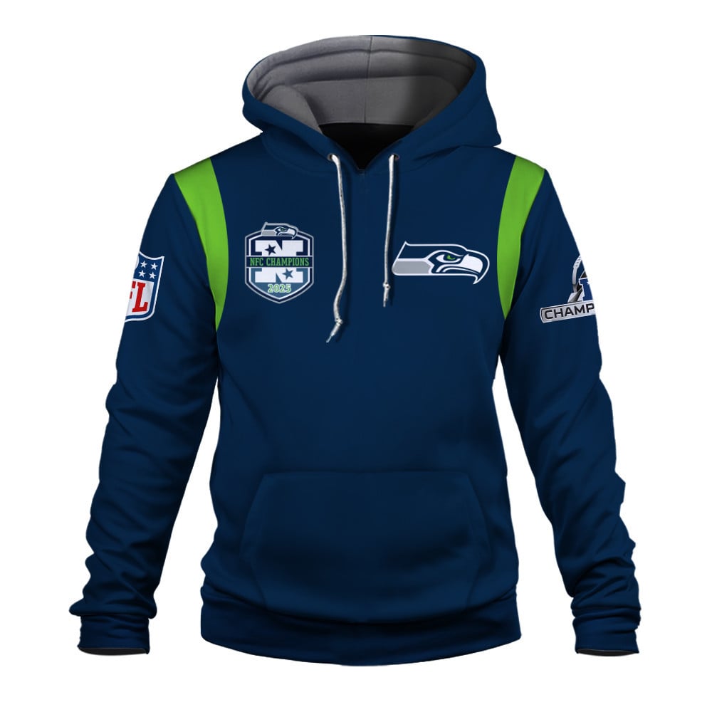Seattle Seahawks 2025 AFC Champions Built Different 3D Hoodie