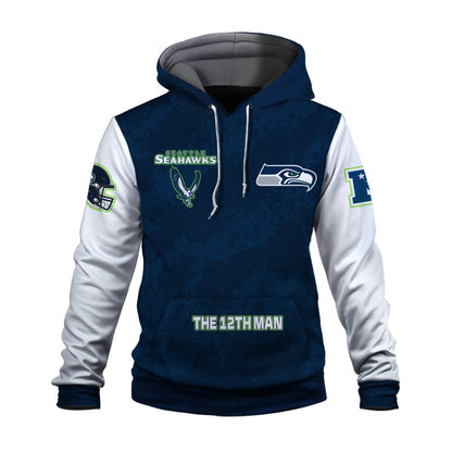 Seattle Seahawks 2025 NFC Champions Mascot Style 3D Hoodie