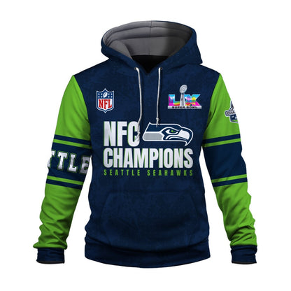 Seattle Seahawks NFC Conference Champions 3D Hoodie