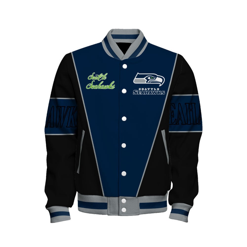 Seattle Seahawks Classic Design Team-Inspired Varsity Jacket