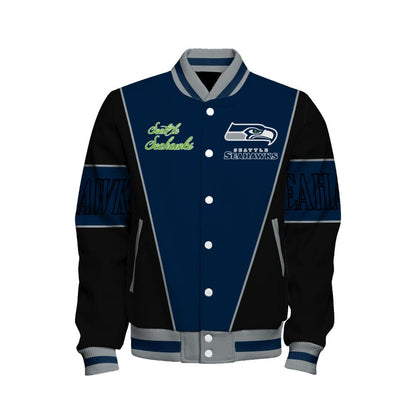 Seattle Seahawks Classic Design Team-Inspired Varsity Jacket