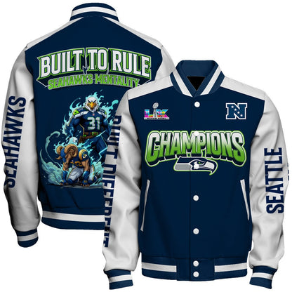 Seattle Seahawks Built The Rule Varsity Jacket
