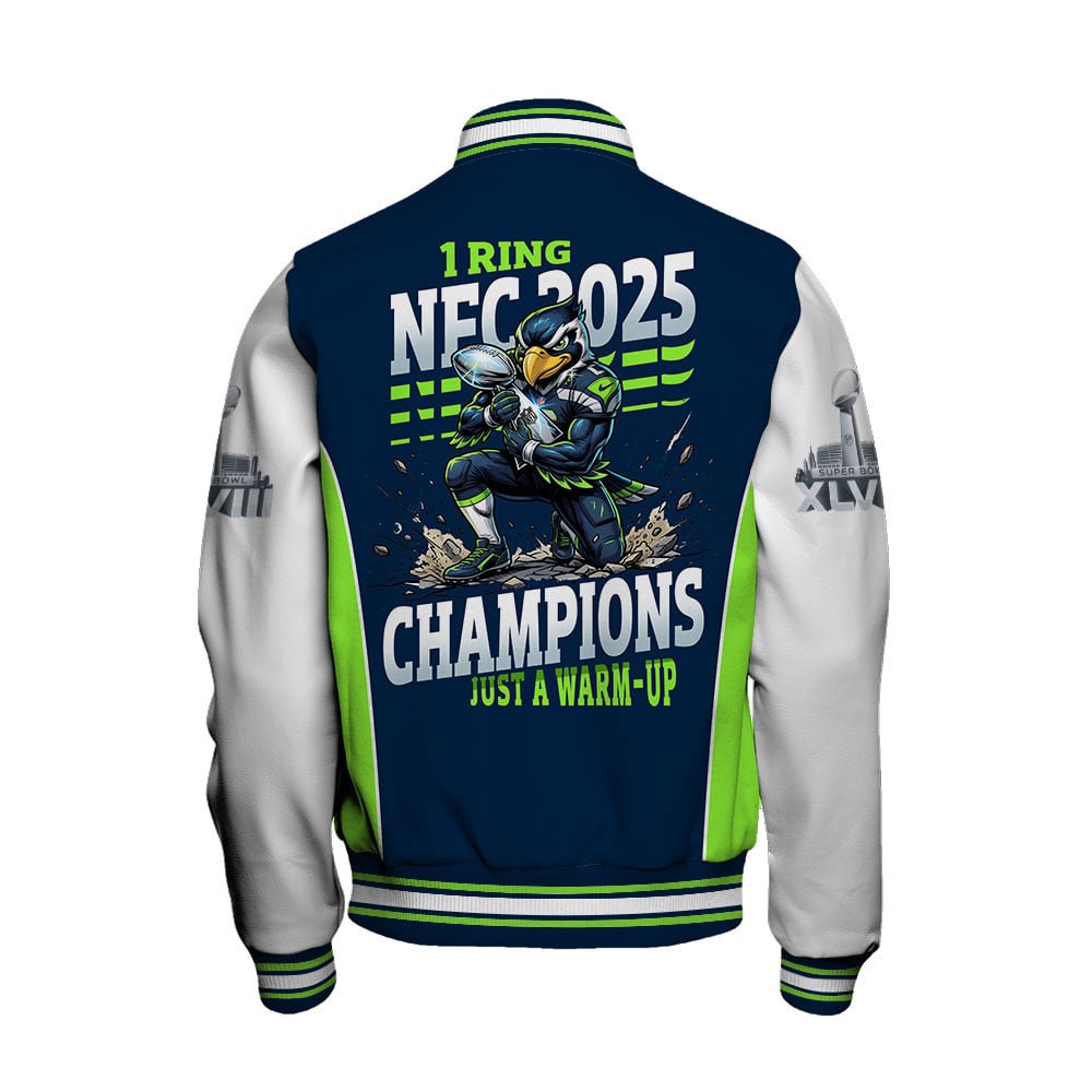Seattle Seahawks The Pinnacle Of Sports Mascot Art Varsity Jacket