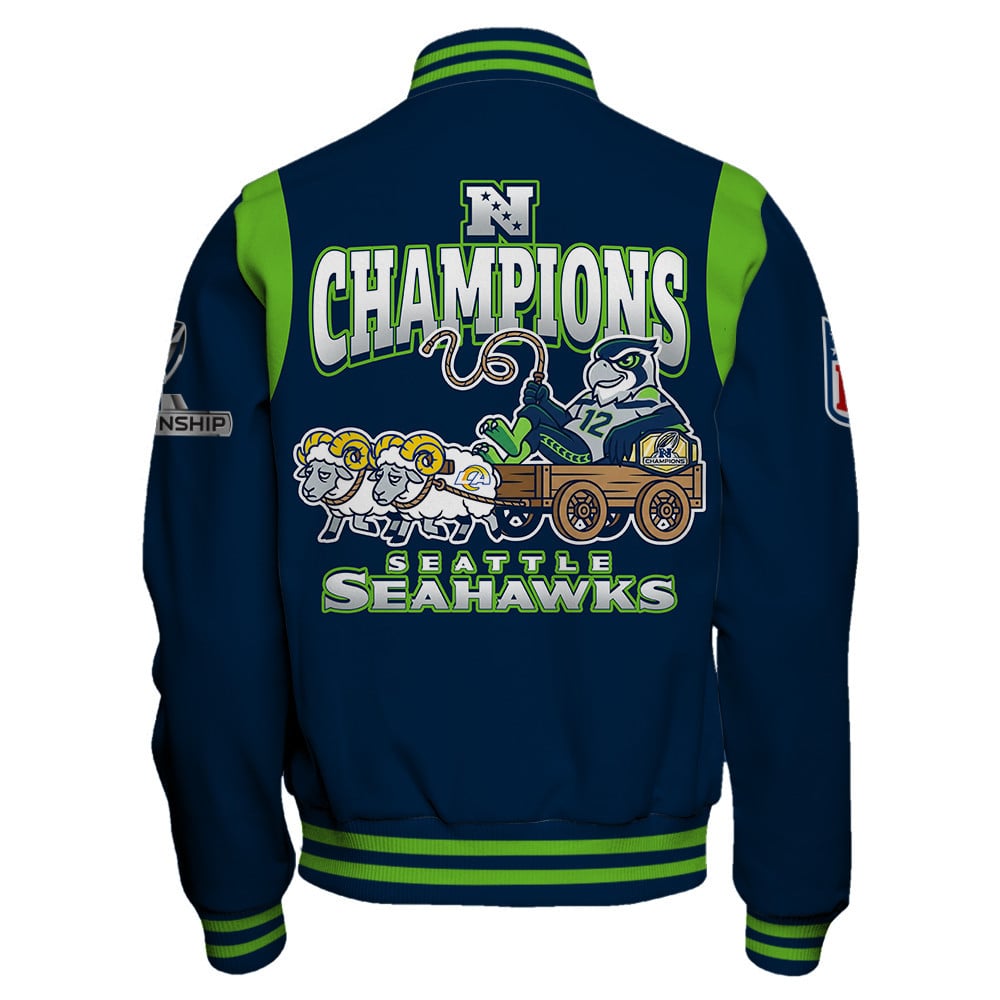Seattle Seahawks 2025 AFC Champions Built Different Varsity Jacket