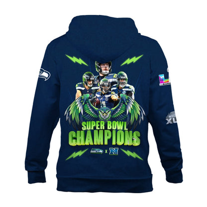 Seattle Seahawks Super Bowl LX Champions Graphic Design 3D Hoodie
