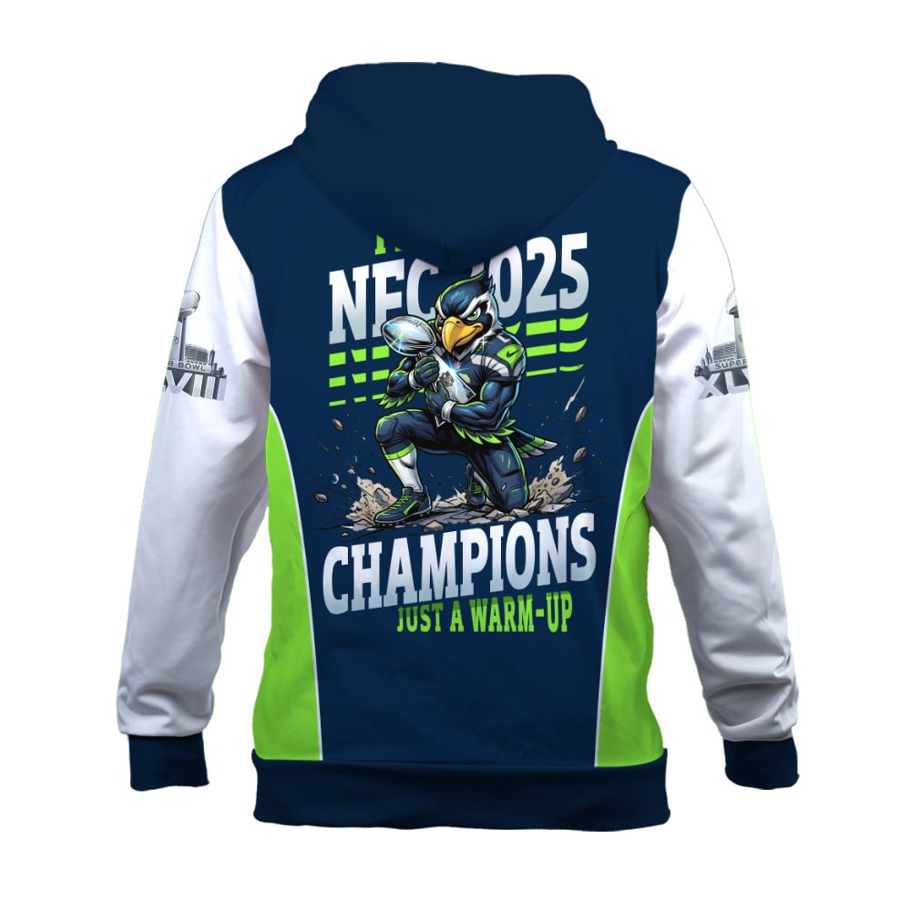 Seattle Seahawks The Pinnacle Of Sports Mascot Art Zip Hoodie