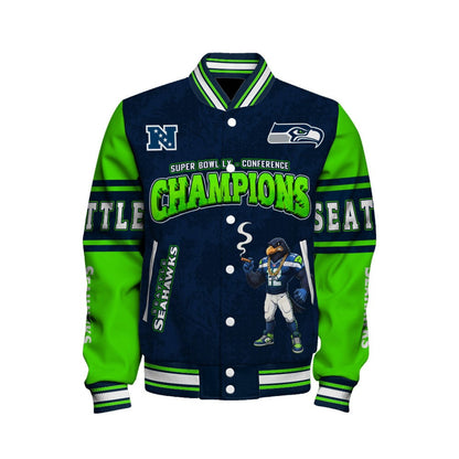 Seattle Seahawks Championship Glow Edition Varsity Jacket