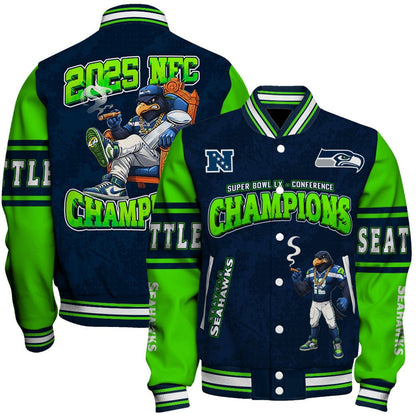 Seattle Seahawks Championship Glow Edition Varsity Jacket
