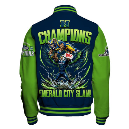 Seattle Seahawks 2025-26 NFC & Super Bowl Champions Varsity Jacket