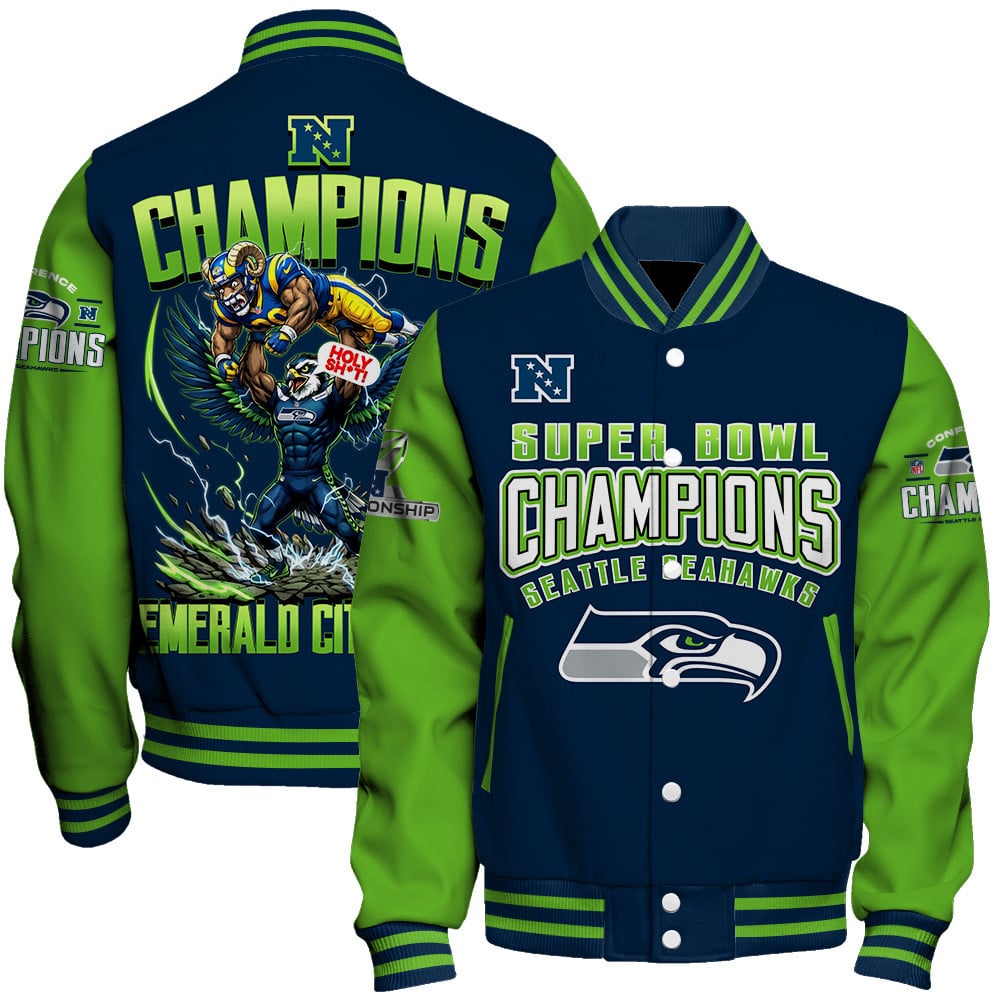 Seattle Seahawks 2025-26 NFC & Super Bowl Champions Varsity Jacket