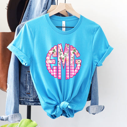 Scalloped Monogram Tees || Cute Monogrammed Shirts For Women || Mother's Day Gift || Personalized Shirts || Monogrammed Shirts || 10 Colors