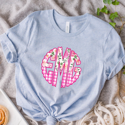 Scalloped Monogram Tees || Cute Monogrammed Shirts For Women || Mother's Day Gift || Personalized Shirts || Monogrammed Shirts || 10 Colors