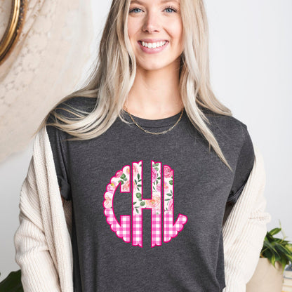Scalloped Monogram Tees || Cute Monogrammed Shirts For Women || Mother's Day Gift || Personalized Shirts || Monogrammed Shirts || 10 Colors