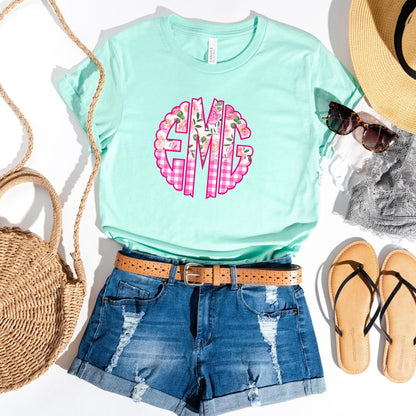 Scalloped Monogram Tees || Cute Monogrammed Shirts For Women || Mother's Day Gift || Personalized Shirts || Monogrammed Shirts || 10 Colors