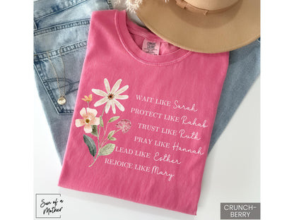 Floral Christian Shirt Women of the Bible Shirt Comfort Colors Religious Shirt Boho Christian Tshirt Faith Tee Women Christian T Shirt