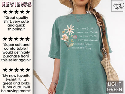Floral Christian Shirt Women of the Bible Shirt Comfort Colors Religious Shirt Boho Christian Tshirt Faith Tee Women Christian T Shirt
