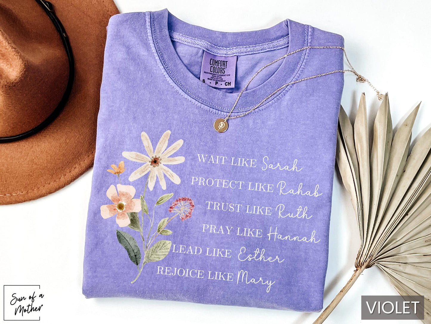 Floral Christian Shirt Women of the Bible Shirt Comfort Colors Religious Shirt Boho Christian Tshirt Faith Tee Women Christian T Shirt