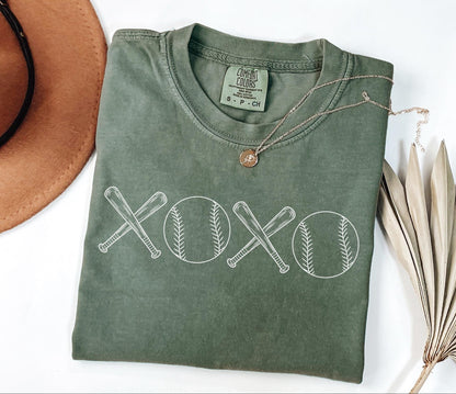 Comfort Colors® Baseball XOXO Shirt, Baseball Fan Shirt, Baseball Season, Baseball Lover Mom Shirt, Cheer Baseball Mom, Baseball Game Day