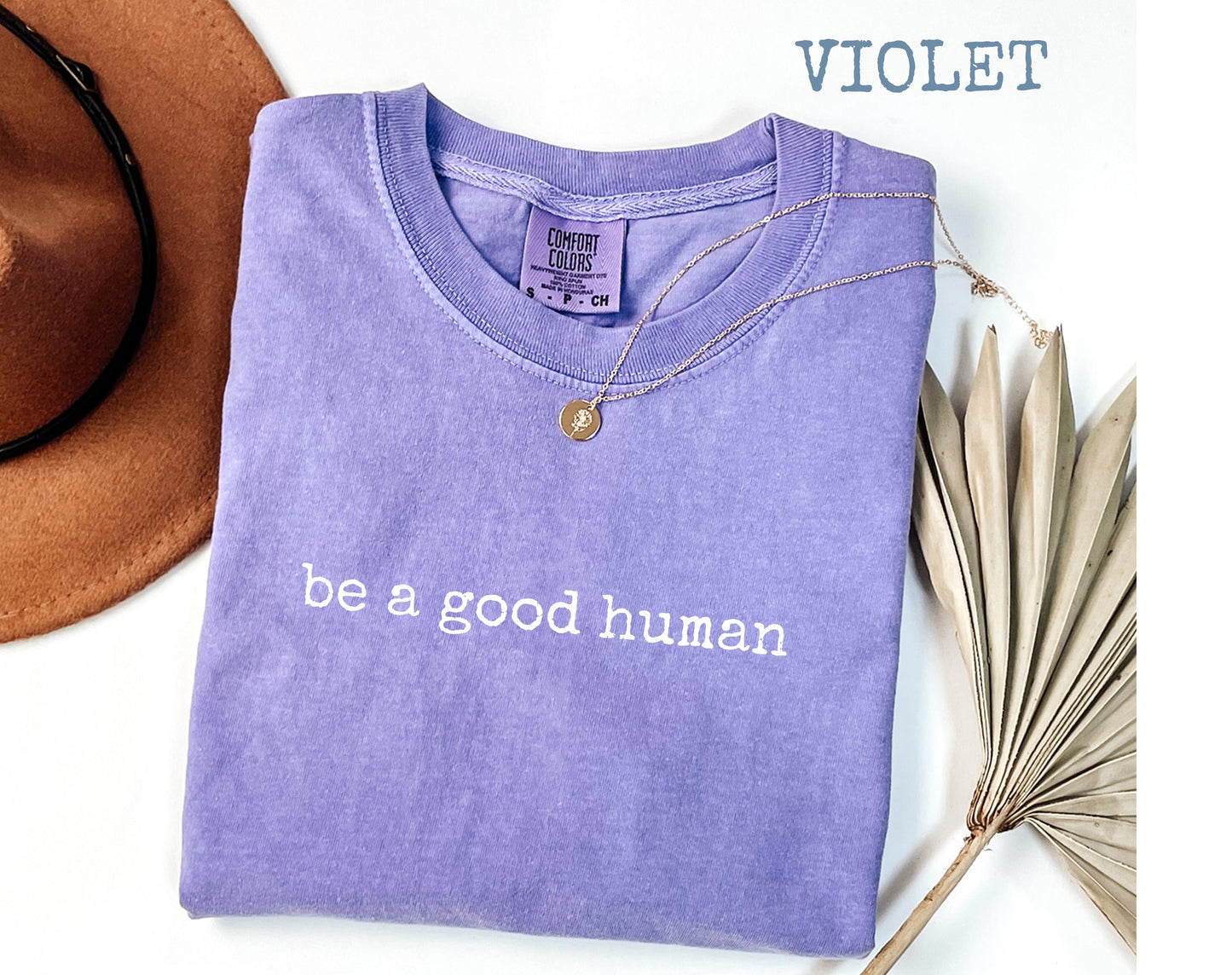 Comfort Colors® Be a Good Human Graphic T-Shirt, Positive Message Tee, Kindness Shirt, Motivational Gift for Her