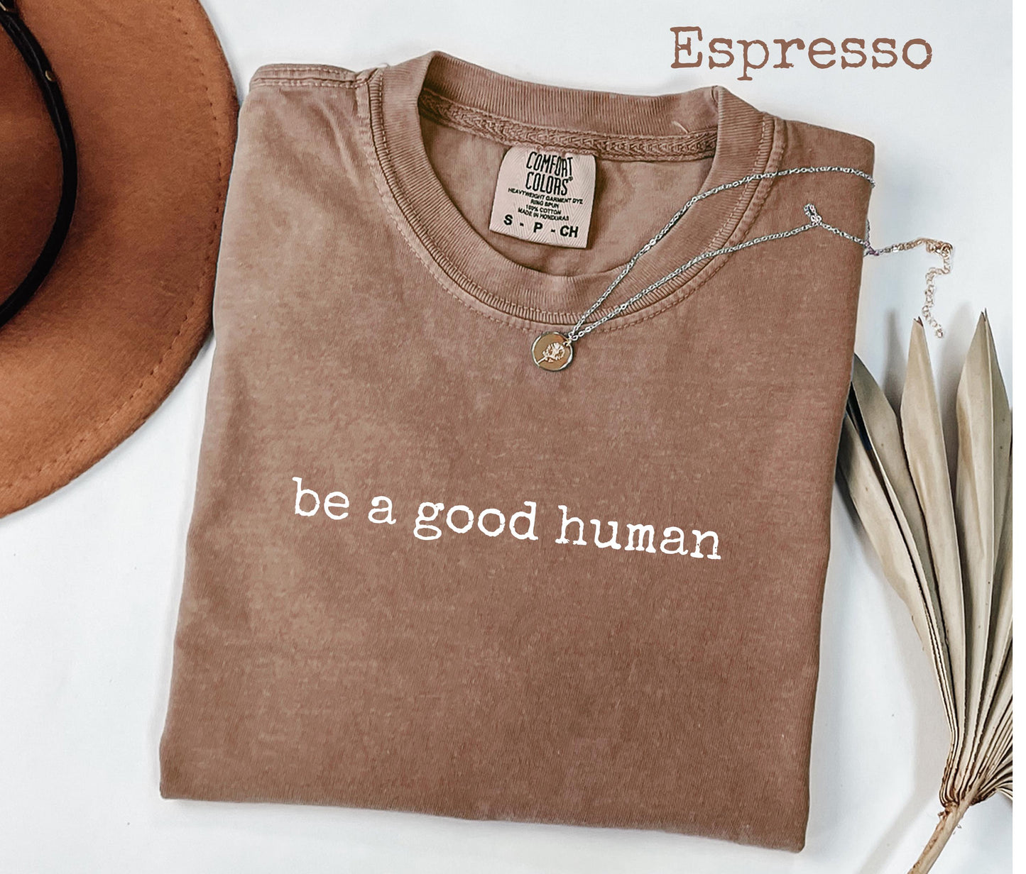 Comfort Colors® Be a Good Human Graphic T-Shirt, Positive Message Tee, Kindness Shirt, Motivational Gift for Her