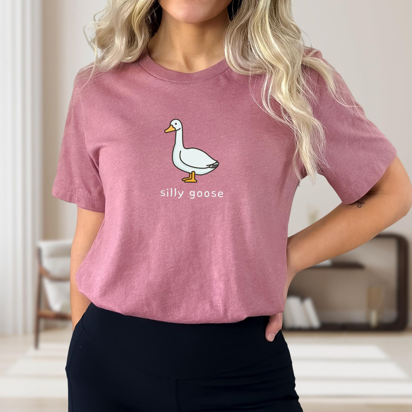 Minimalist Silly Goose T-Shirt, Cute Animal Lover Gift