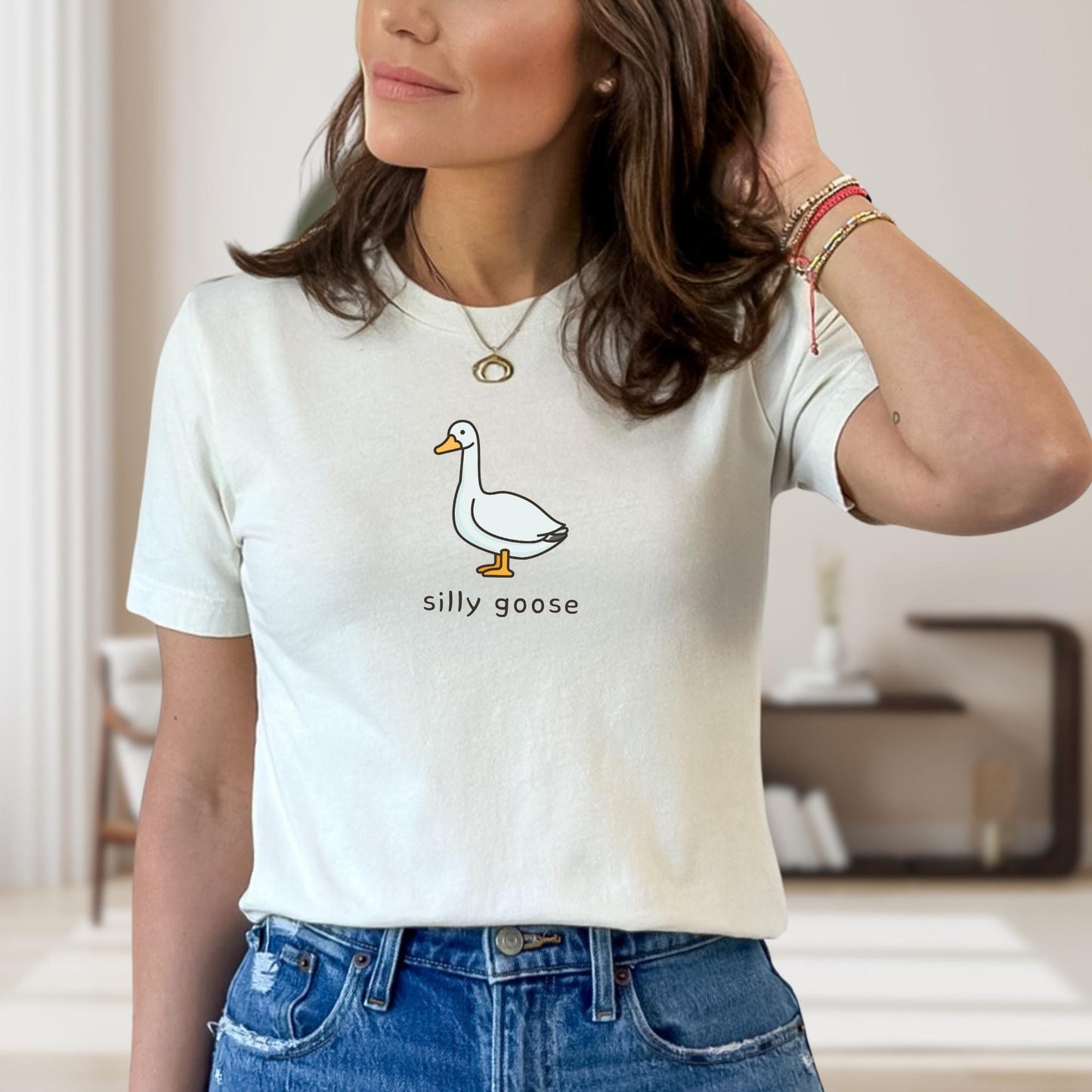 Minimalist Silly Goose T-Shirt, Cute Animal Lover Gift