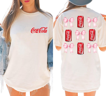 Coca-Cola Bow T-Shirt: Coquette Trendy Tee, Soda Lover