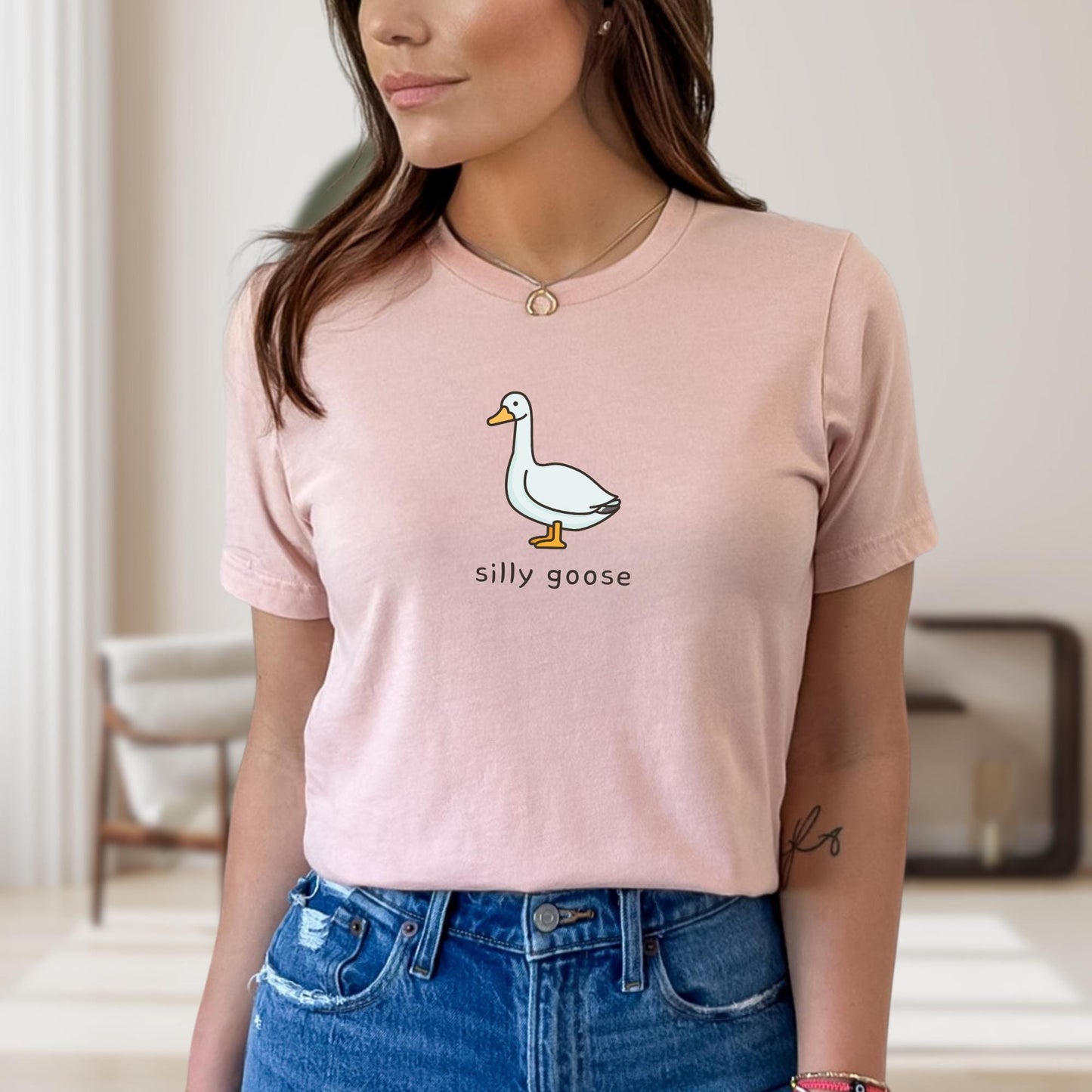 Minimalist Silly Goose T-Shirt, Cute Animal Lover Gift