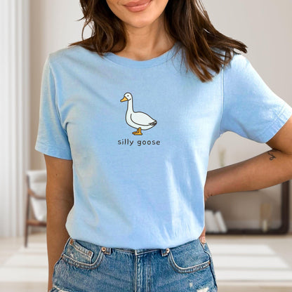 Minimalist Silly Goose T-Shirt, Cute Animal Lover Gift