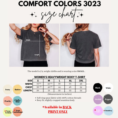 Comfort Colors® Boxy Crop Top Checkered Flowers Crop Tee Boho Floral Boxy Tee Gift For Mom Spring T Shirt Trendy Floral Cropped Tee